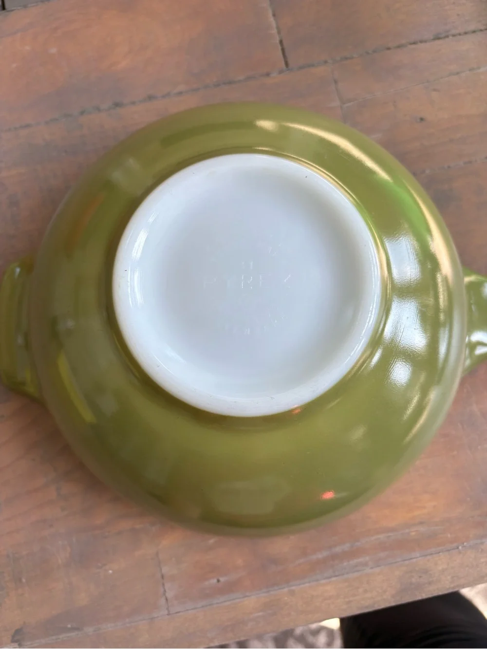 Vintage Pyrex Cinderella avocado bowl style 443